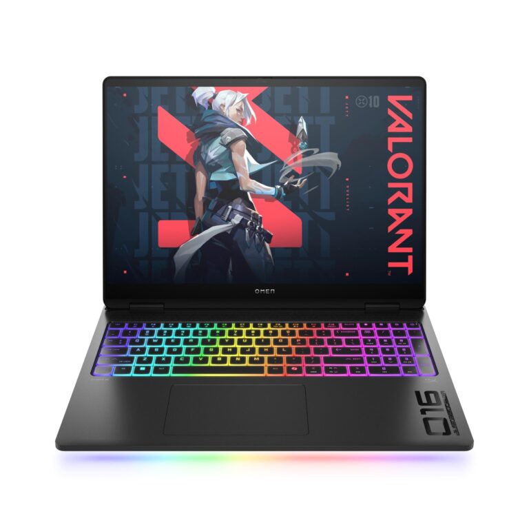 HP Omen MAX 16 s 16palcovým displejem a podsvícenou klávesnicí